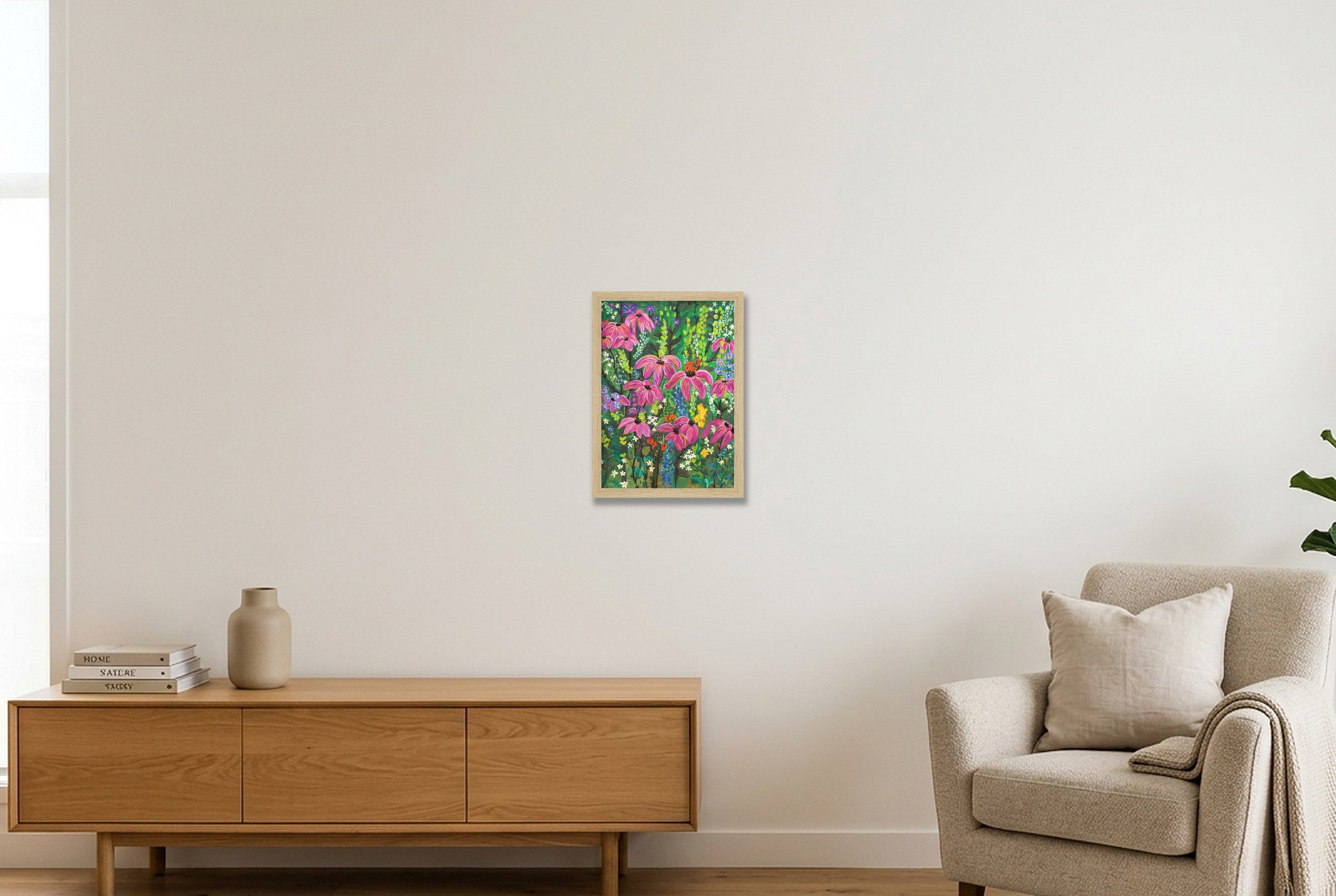 Wildflower Garden II — A4 (21×30cm, 8×12") Oak Frame