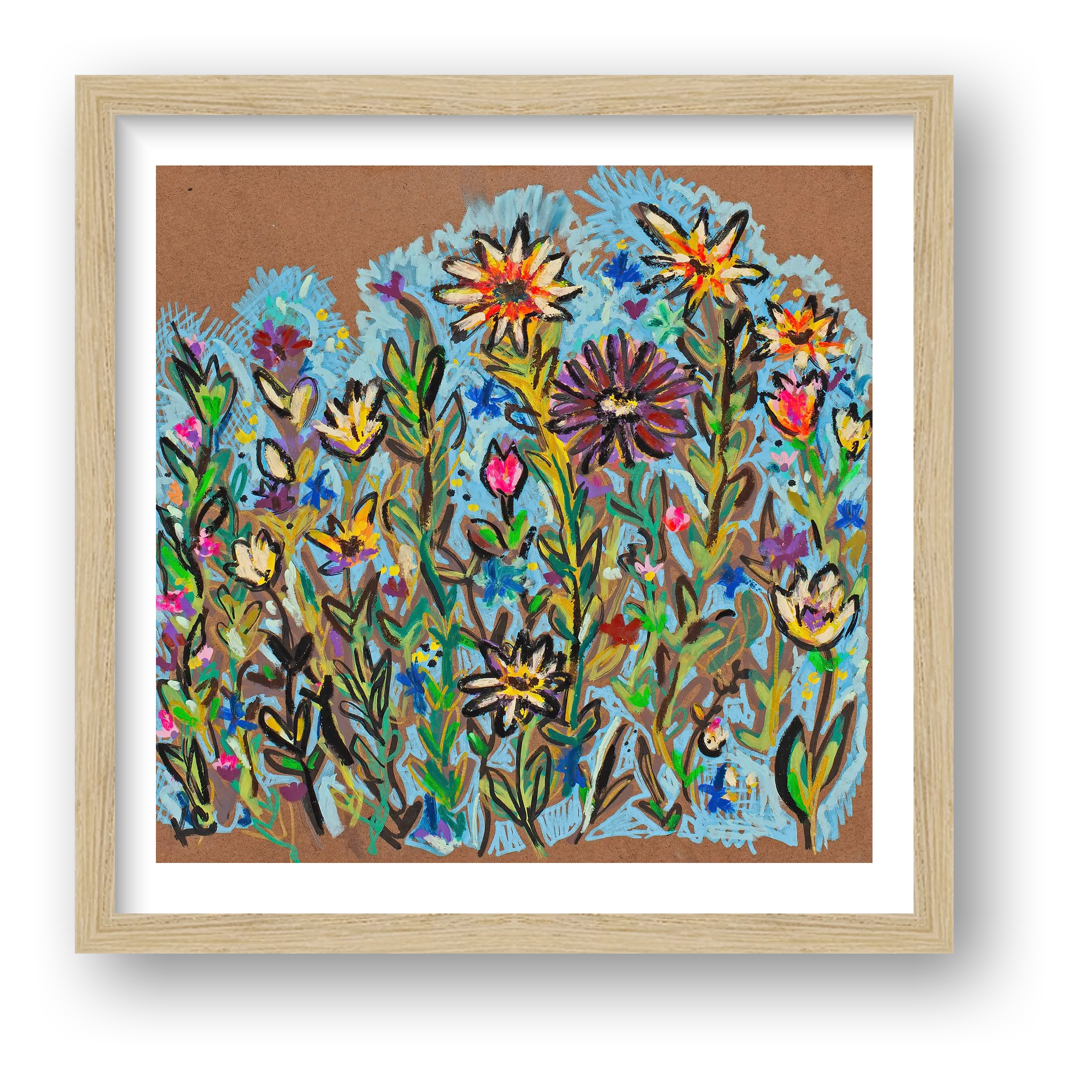 Flower Sketch - 600dpi — framed