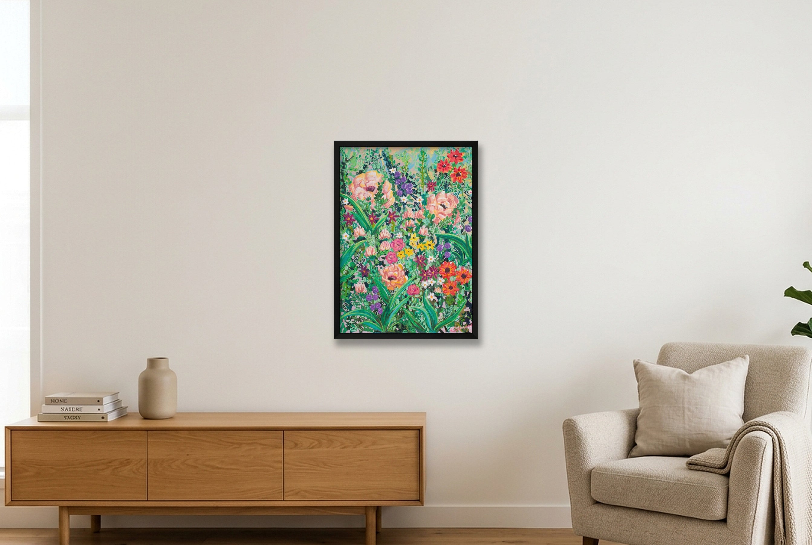 Cottage Garden I — 42×59cm, 17×23" Black Frame