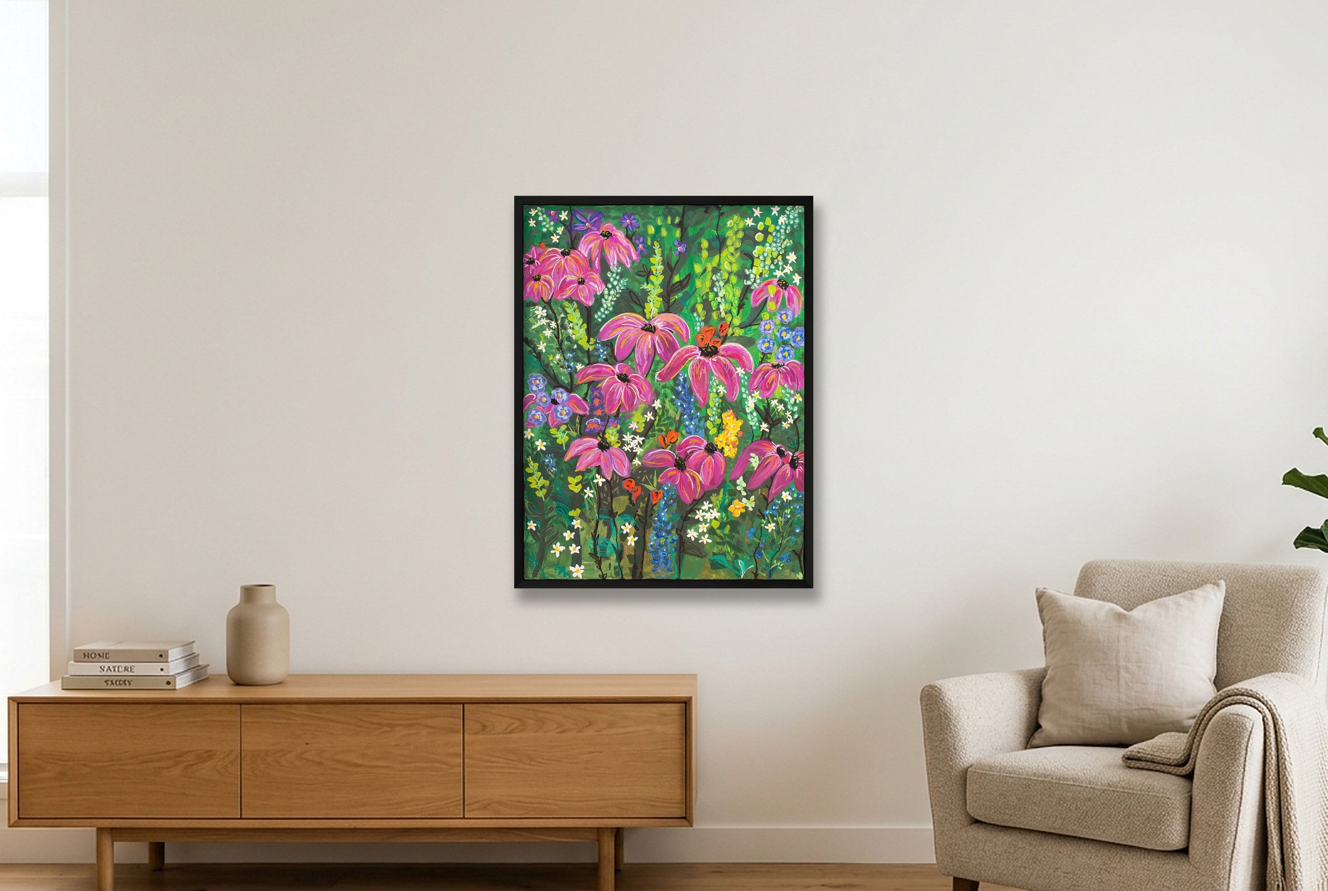 Wildflower Garden II — 60×80cm, 24×31" Black Frame