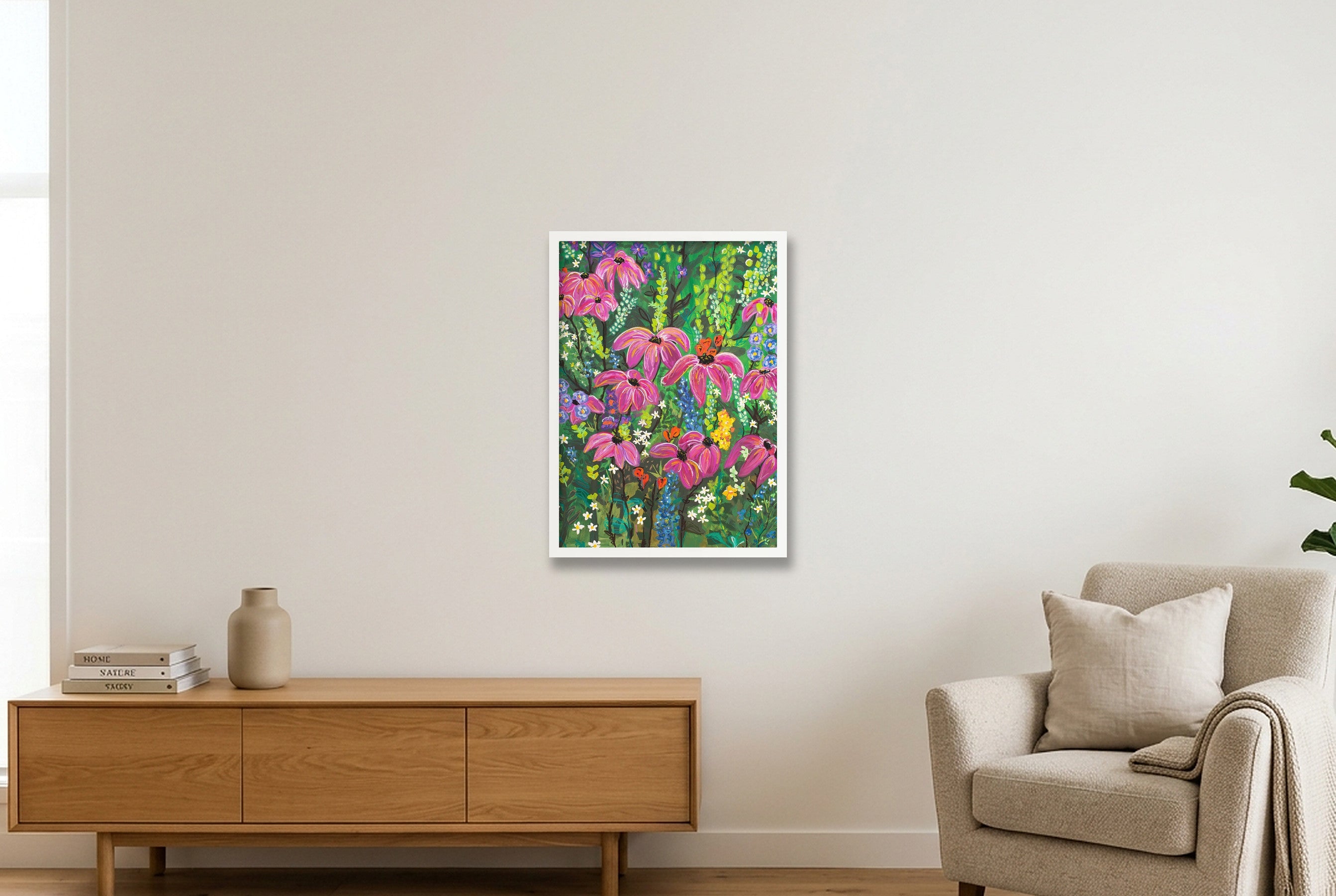 Wildflower Garden II — 42×59cm, 17×23" White Frame