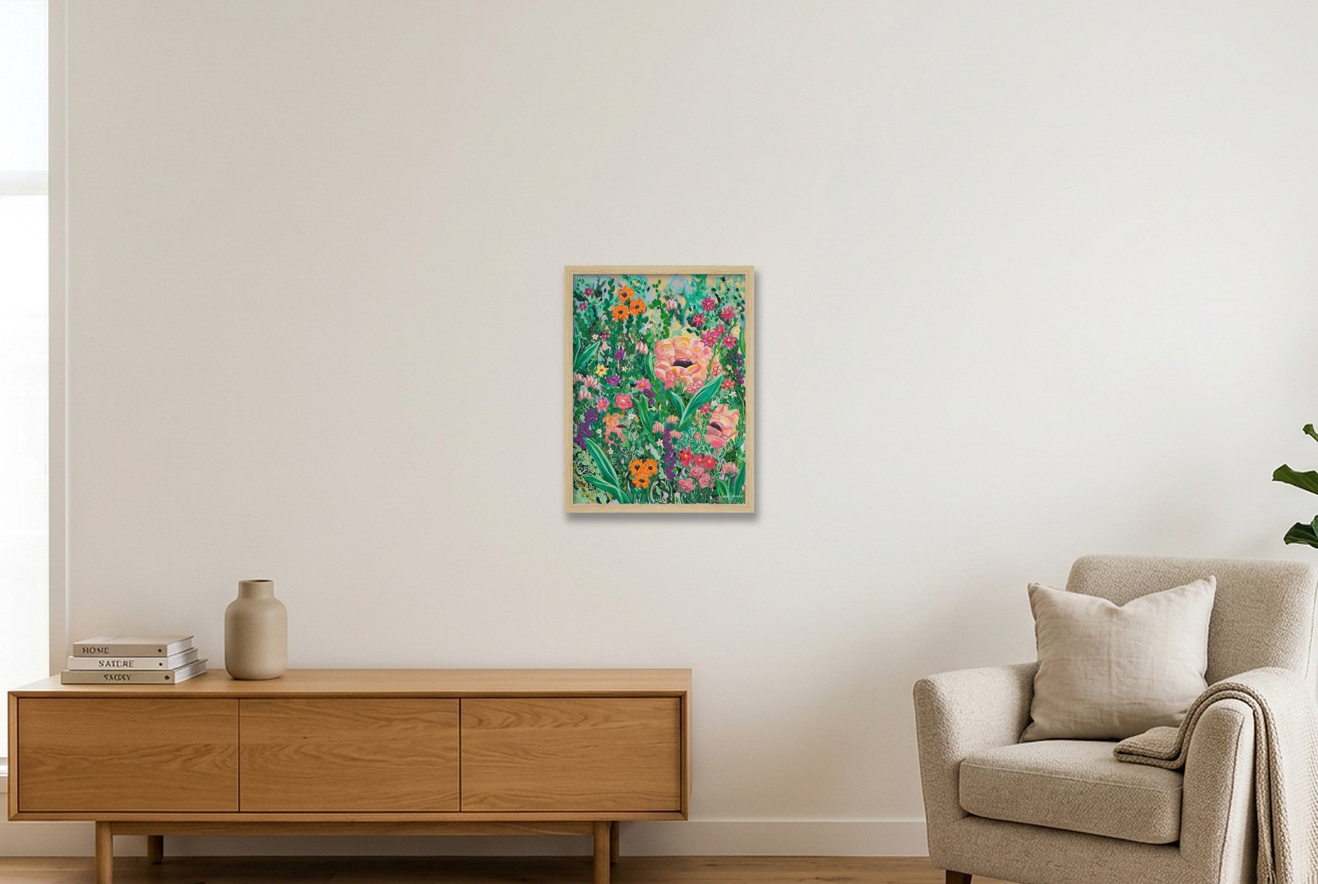 Cottage Garden II — 30×40cm, 12×16" Oak Frame