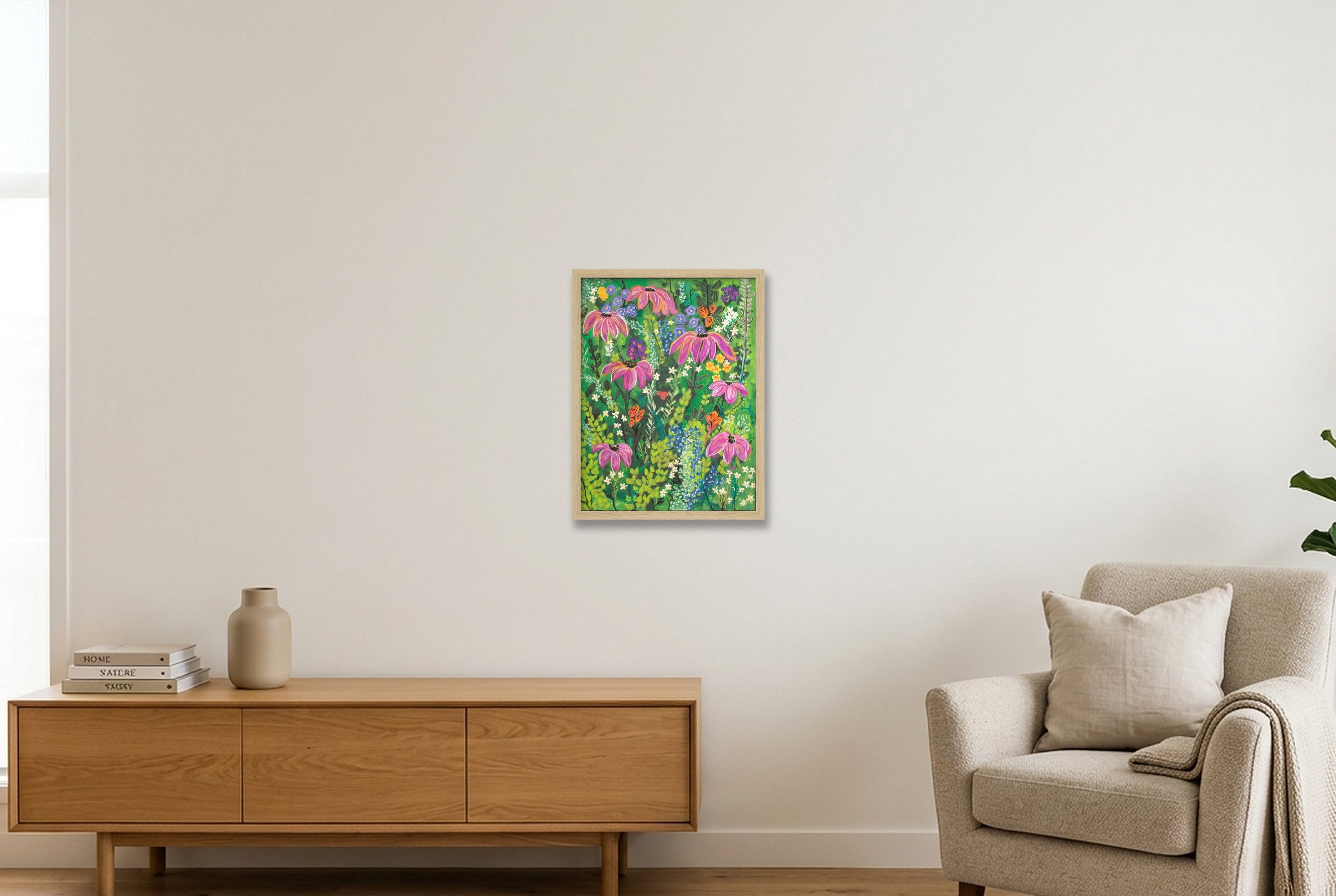 Wildflower Garden I — 30×40cm, 12×16" Oak Frame