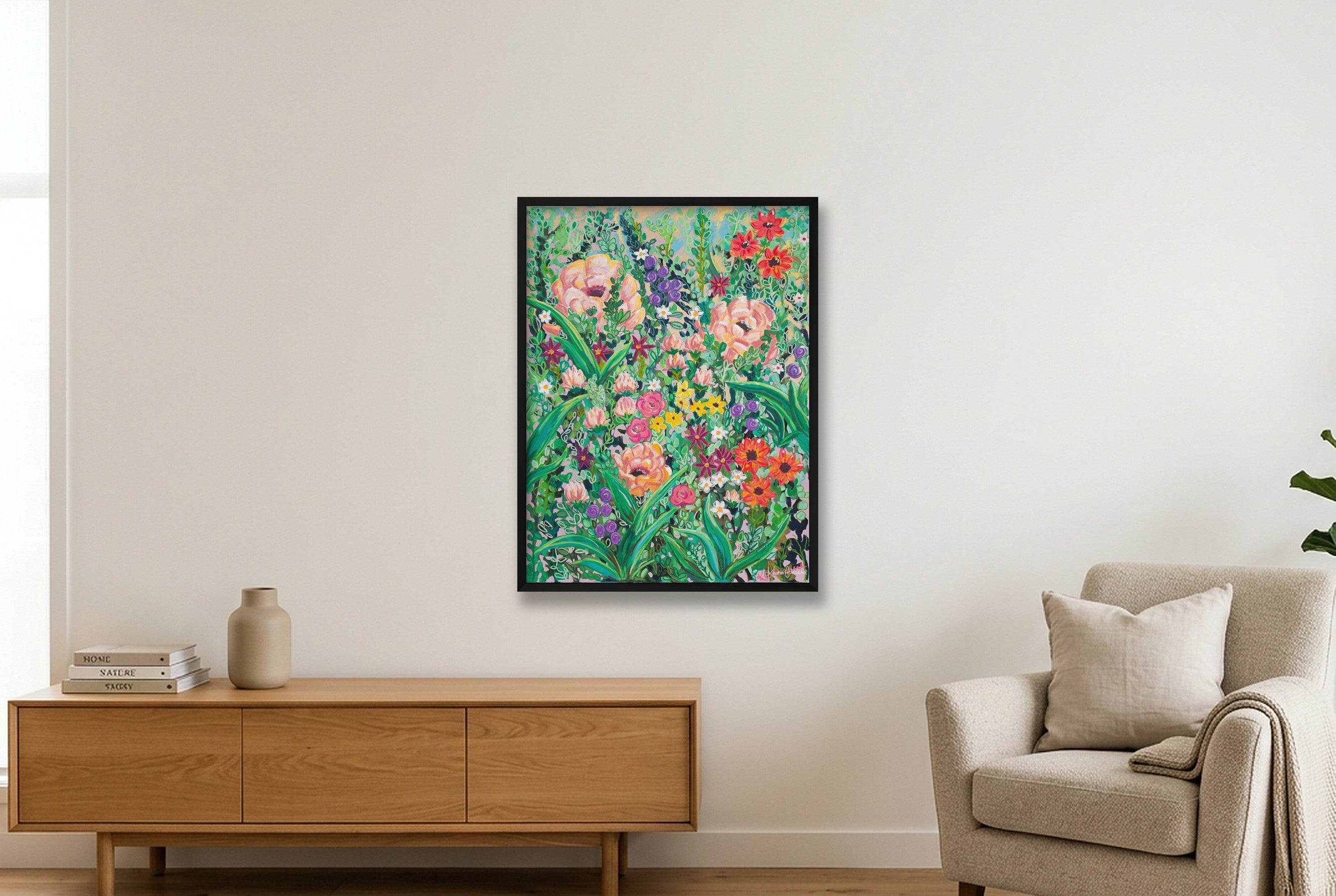Cottage Garden I — 60×80cm, 24×31" Black Frame