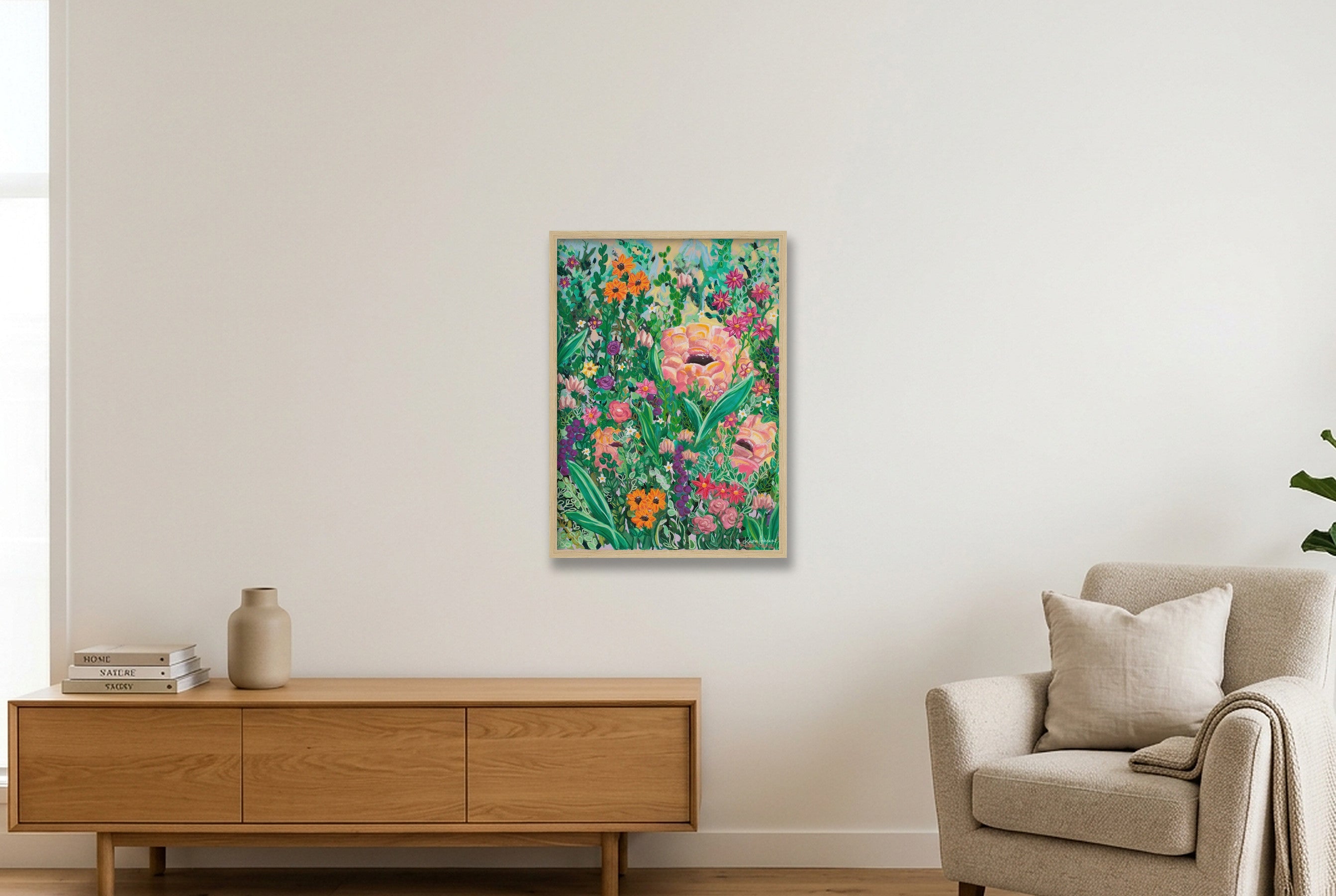 Cottage Garden II — 42×59cm, 17×23" Oak Frame