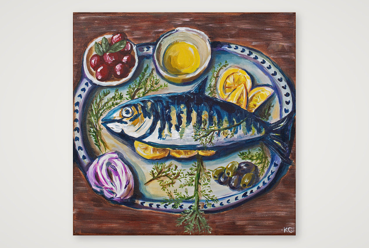 Blue Fish — 70×70cm, 28×28" Print only