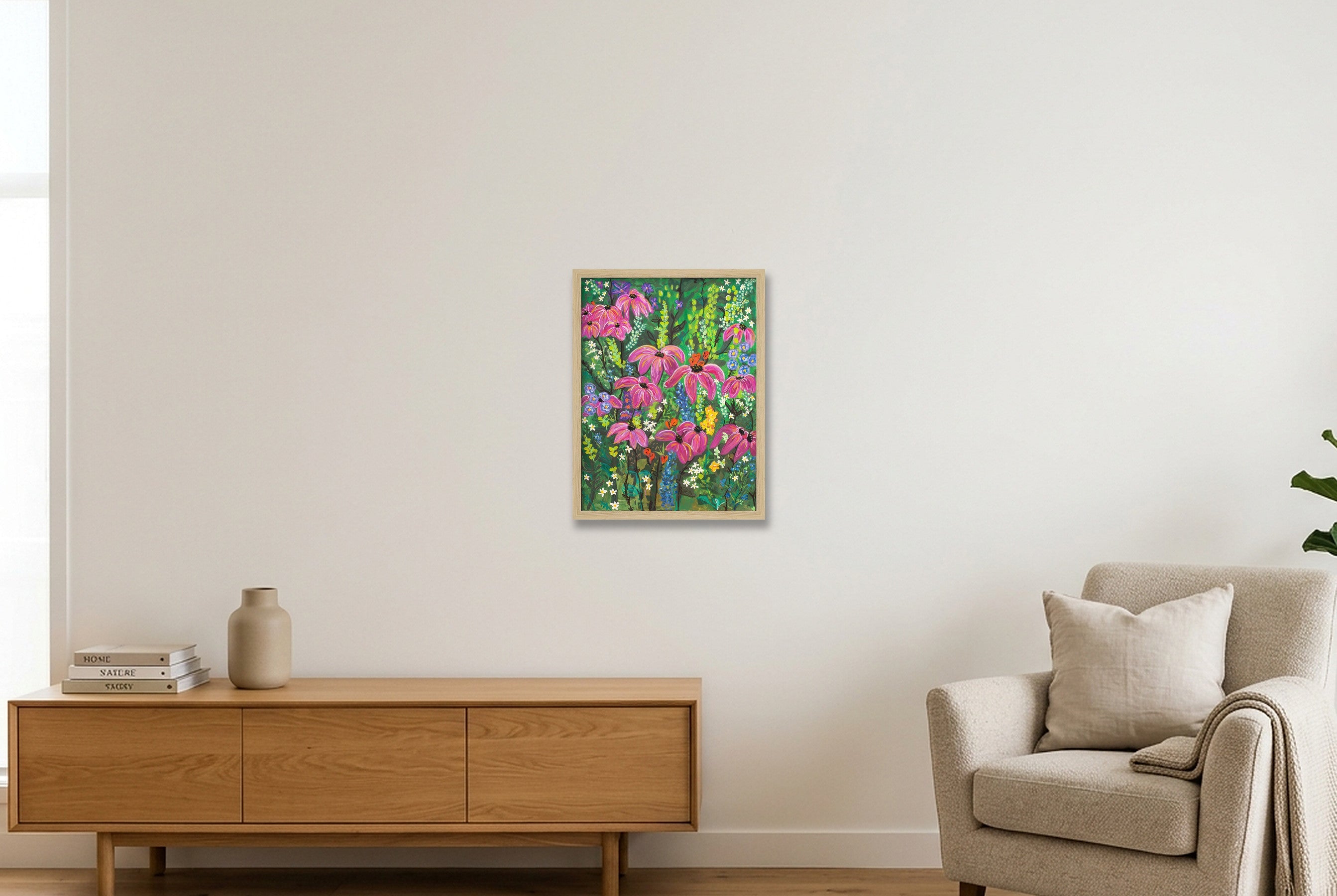 Wildflower Garden II — 30×40cm, 12×16" Oak Frame
