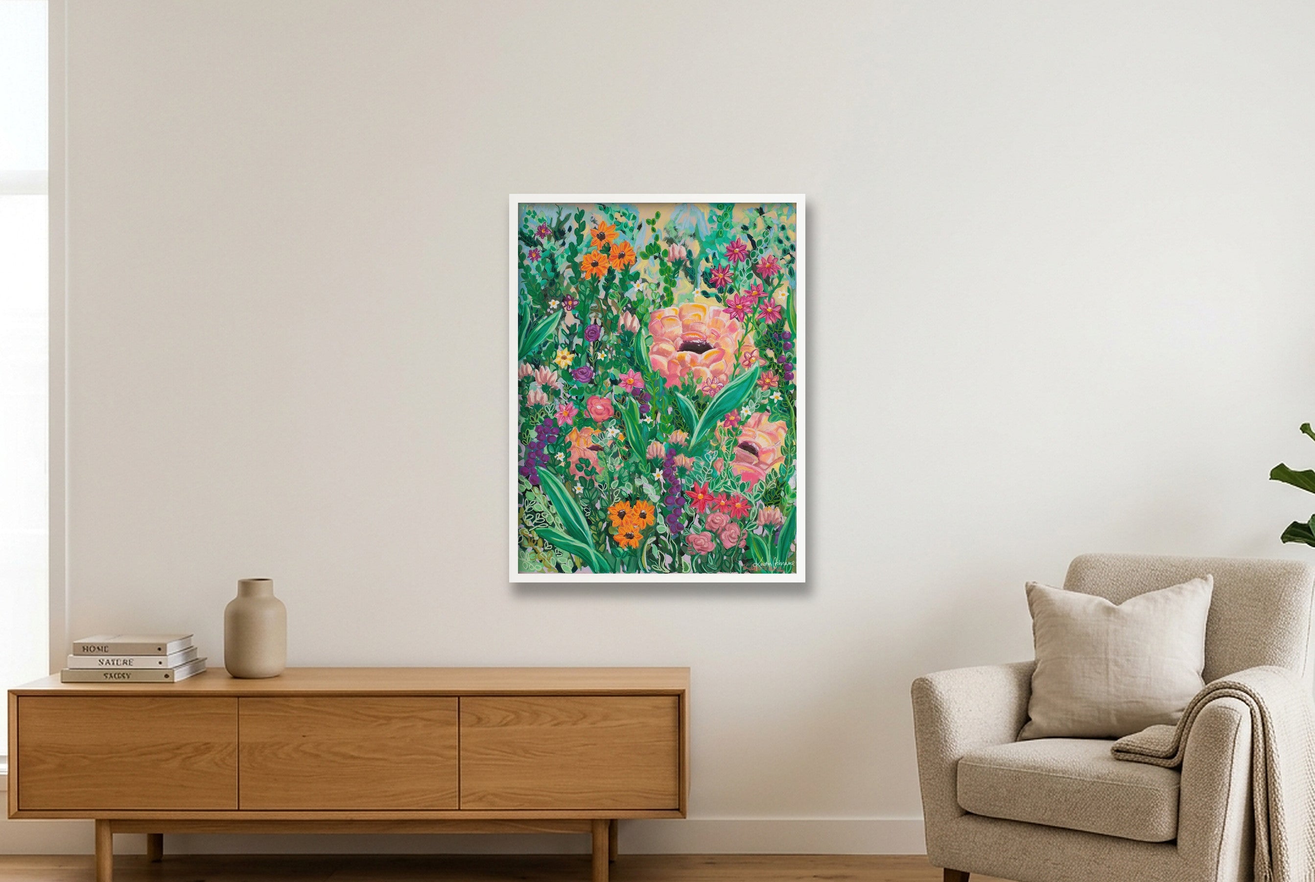 Cottage Garden II — 60×80cm, 24×31" White Frame