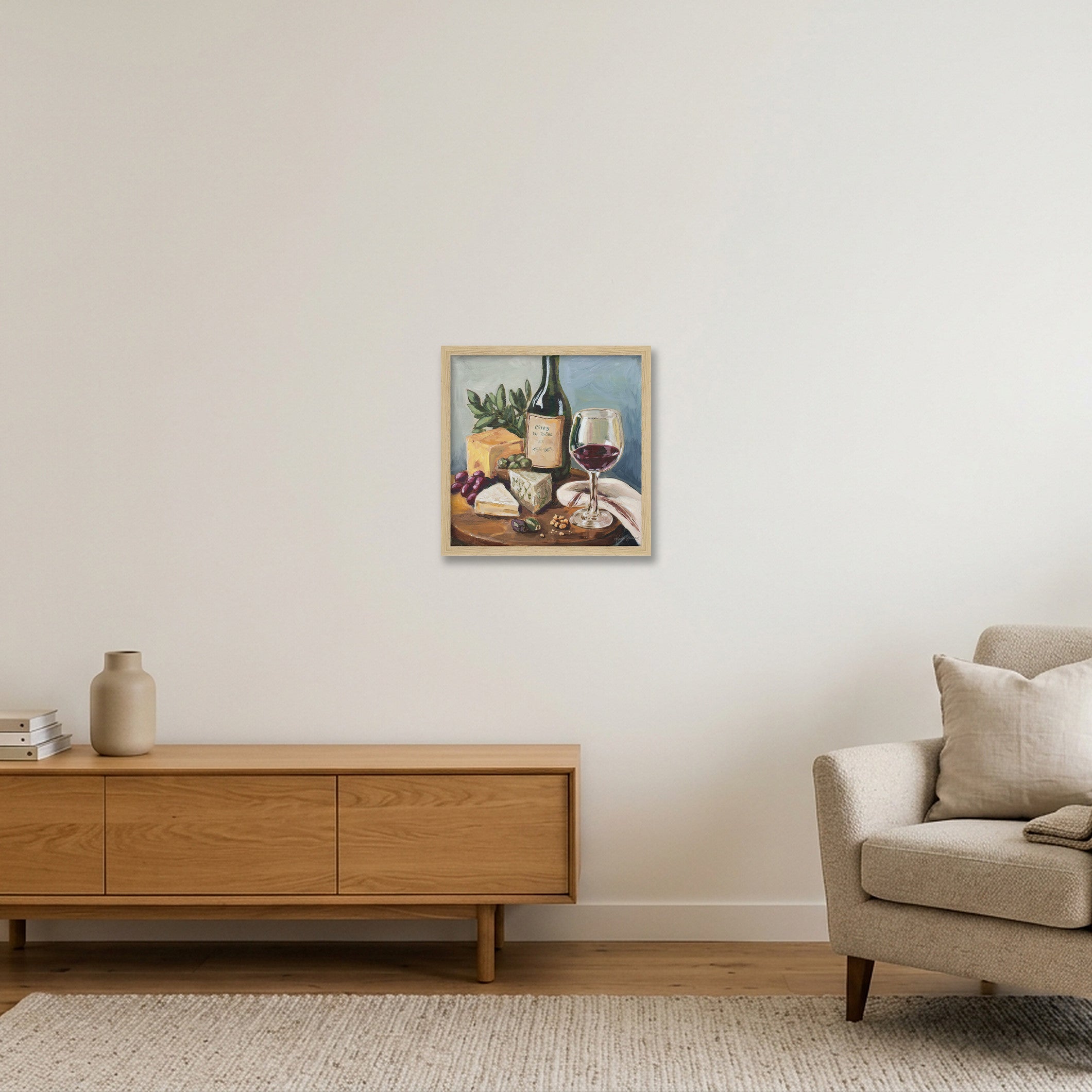 A Shared Bottle — 30×30cm, 12×12" Oak Frame