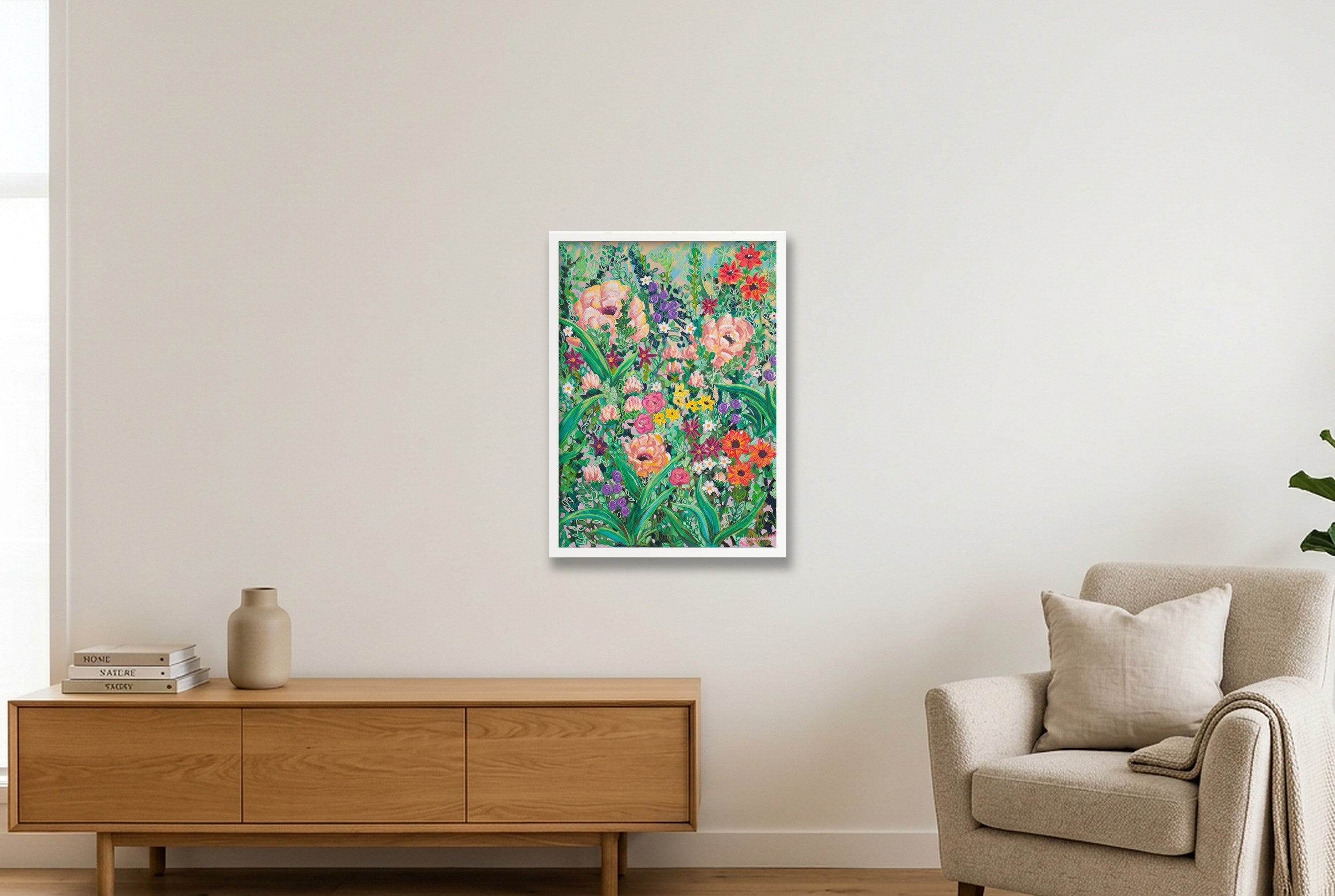 Cottage Garden I — 42×59cm, 17×23" White Frame