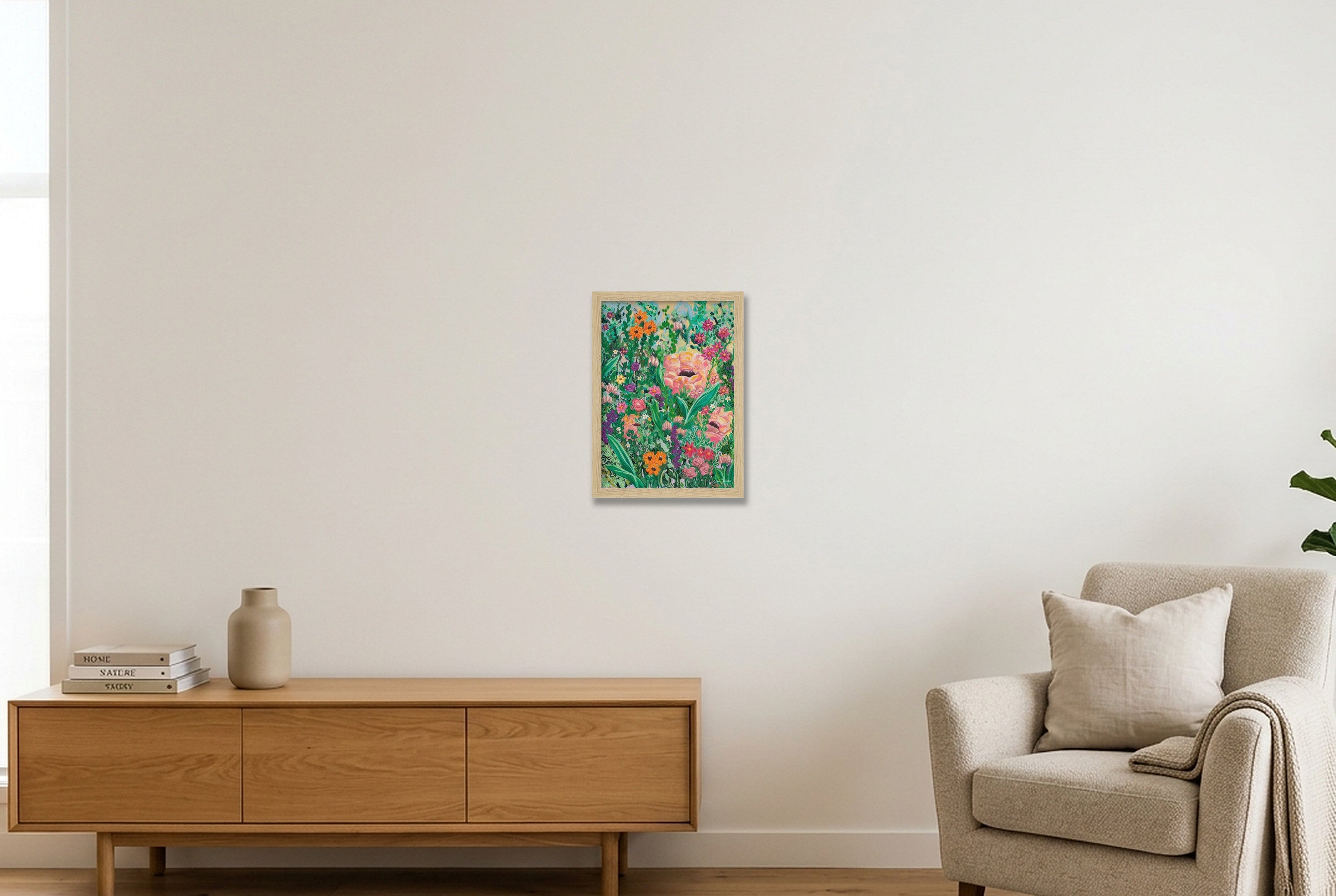 Cottage Garden II — A4 (21×30cm, 8×12") Oak Frame