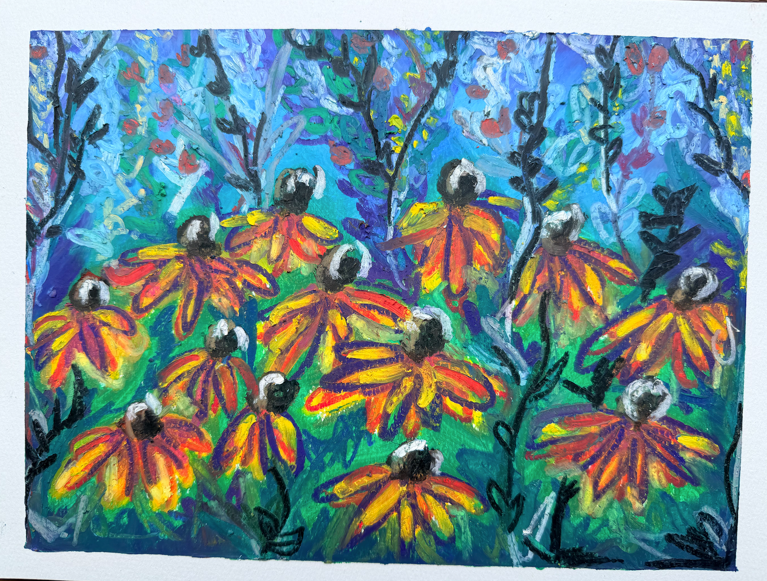 Late Summer Glow - Original Oil Pastel Drawing
