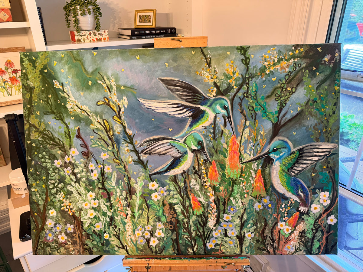 Three Hummingbirds - Original Painting