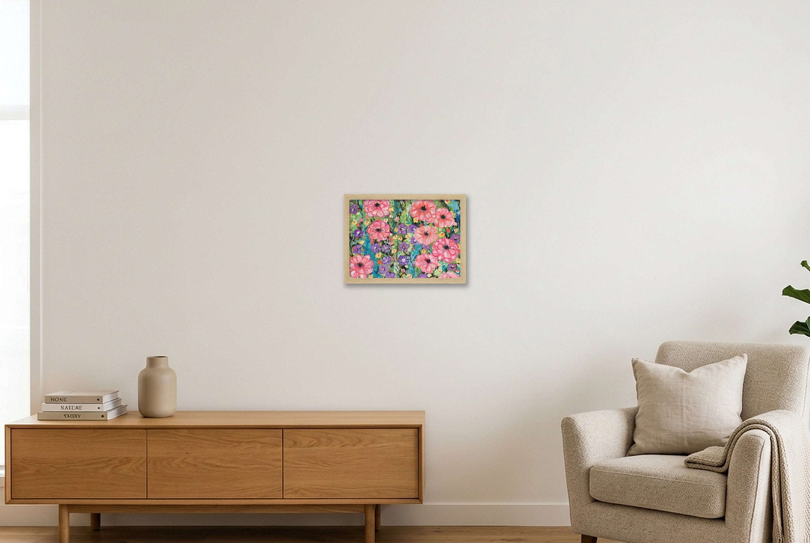 Joyfully Blooming — A4 (30×21cm, 12×8") Oak Frame