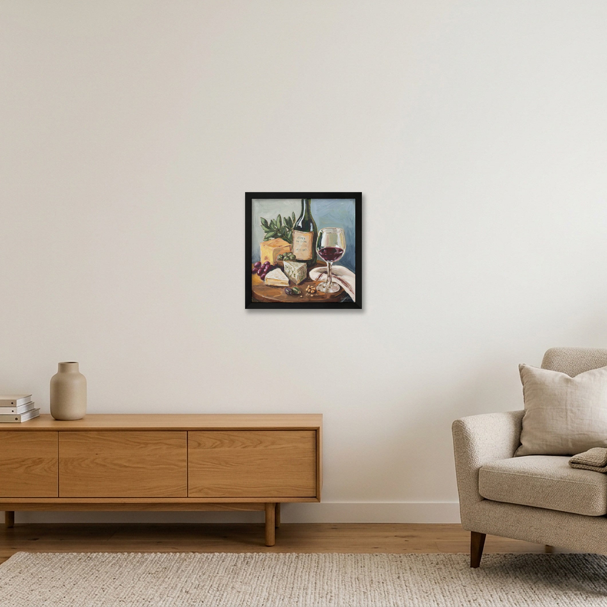 A Shared Bottle — 30×30cm, 12×12" Black Frame
