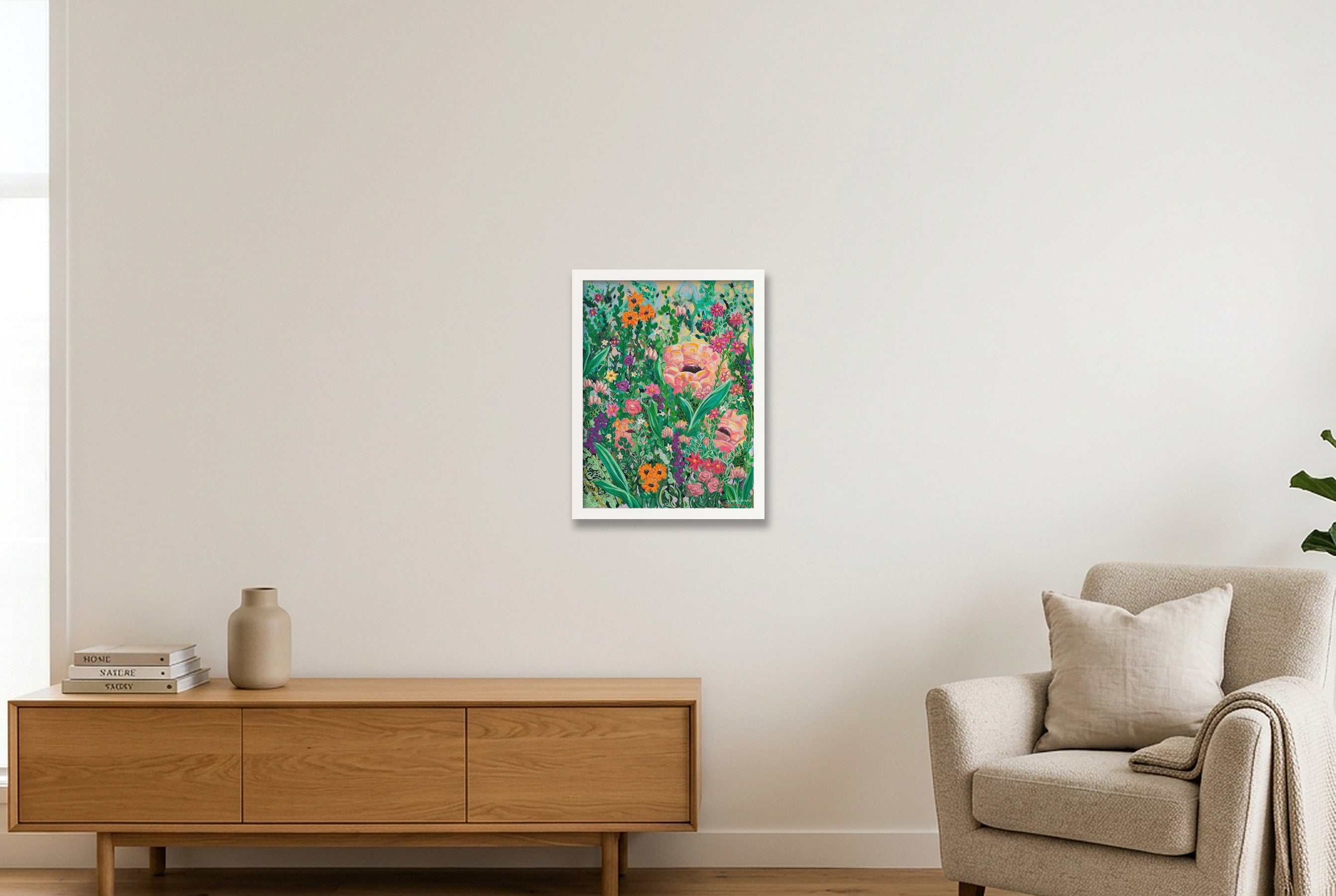 Cottage Garden II — 30×40cm, 12×16" White Frame