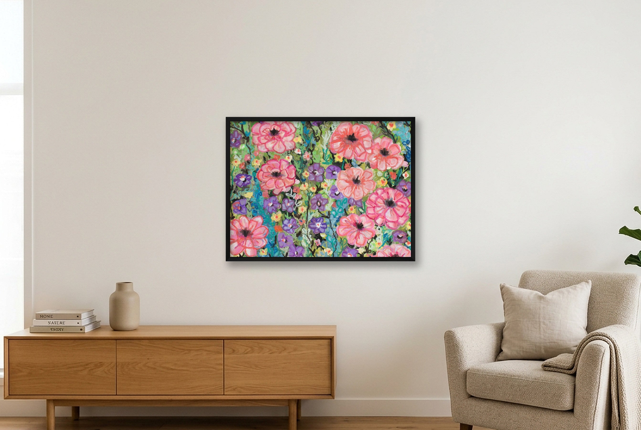 Joyfully Blooming — 80×60cm, 31×24" Black Frame