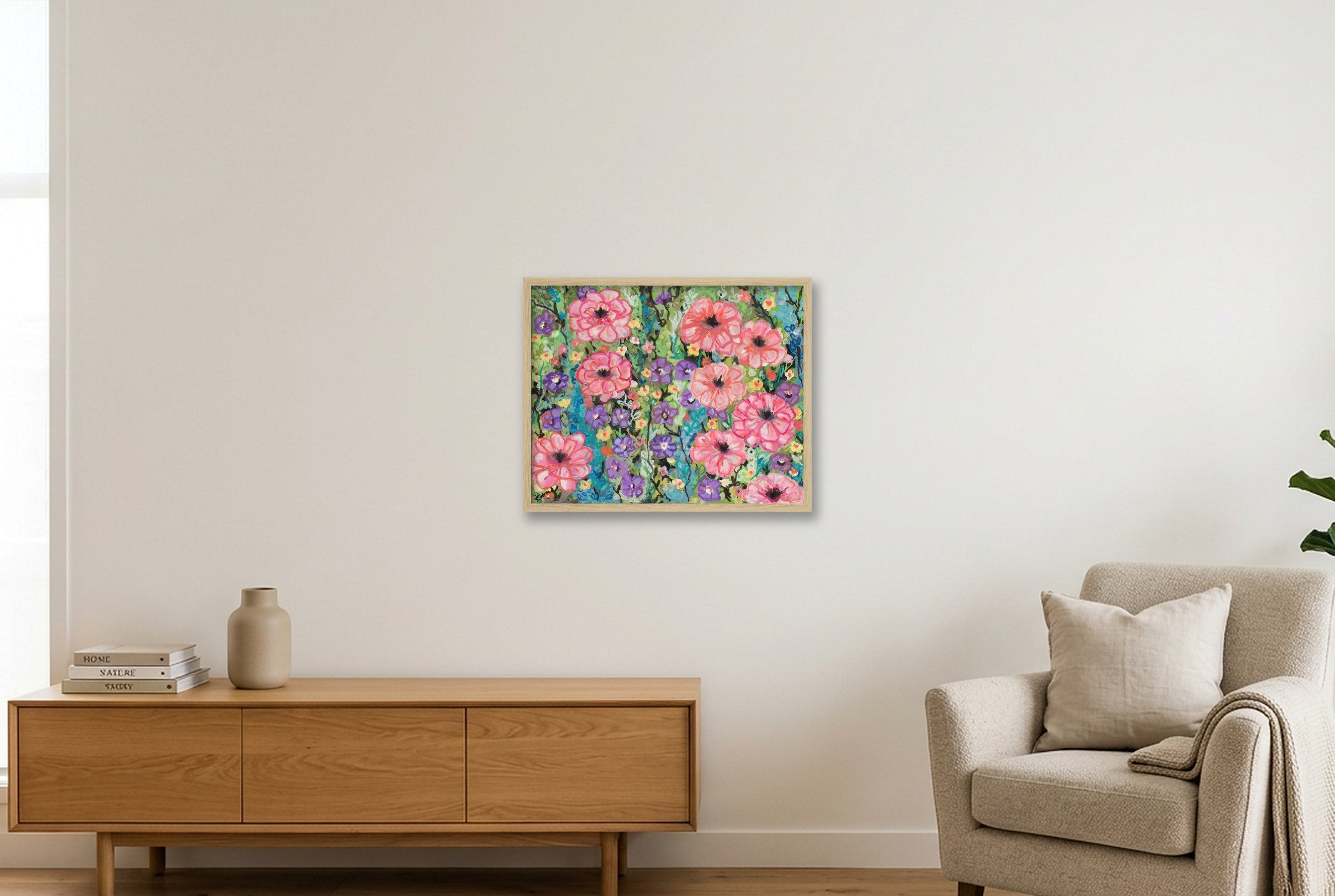 Joyfully Blooming — 50×40cm, 20×16" Oak Frame