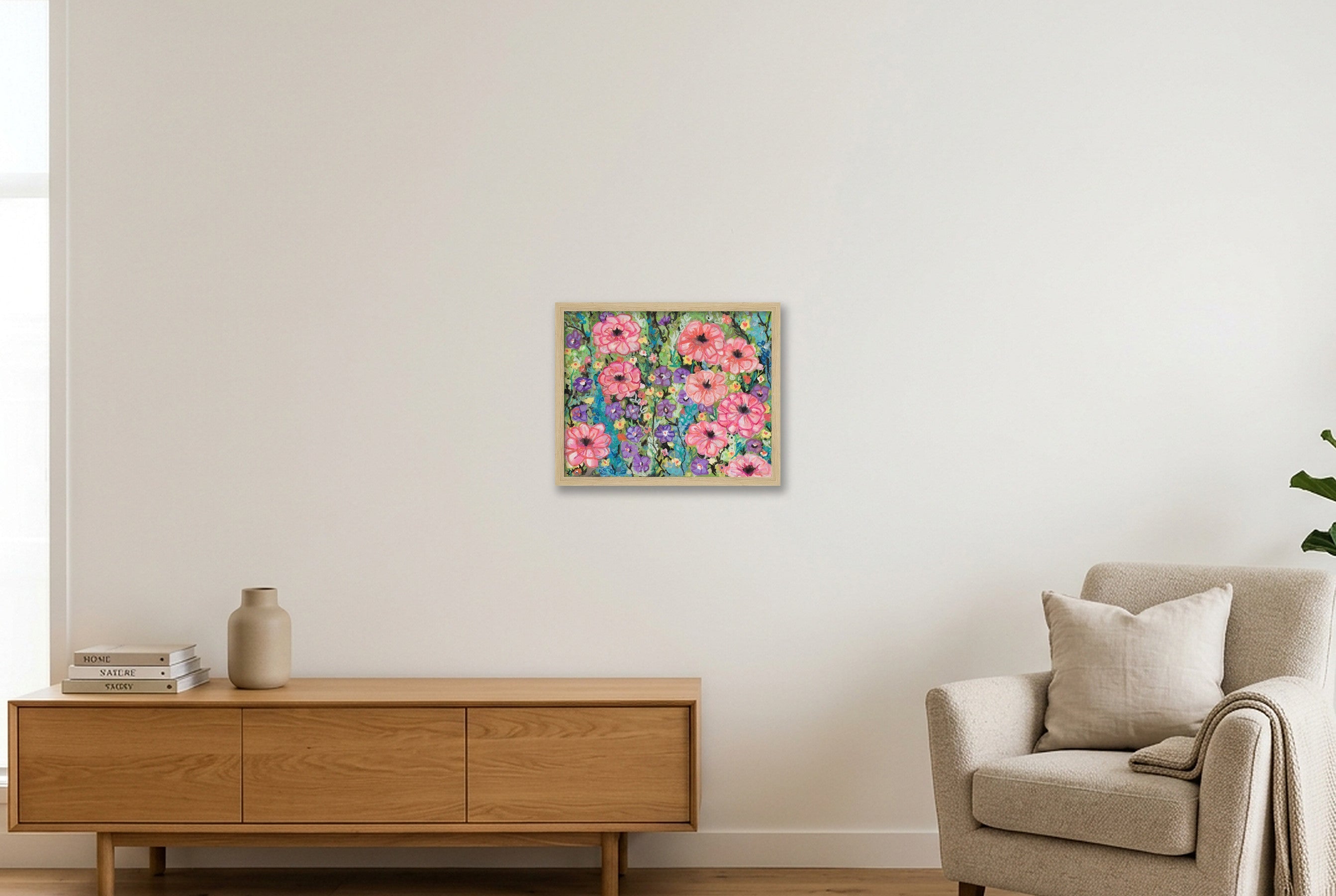 Joyfully Blooming — 35×28cm, 14×11" Oak Frame