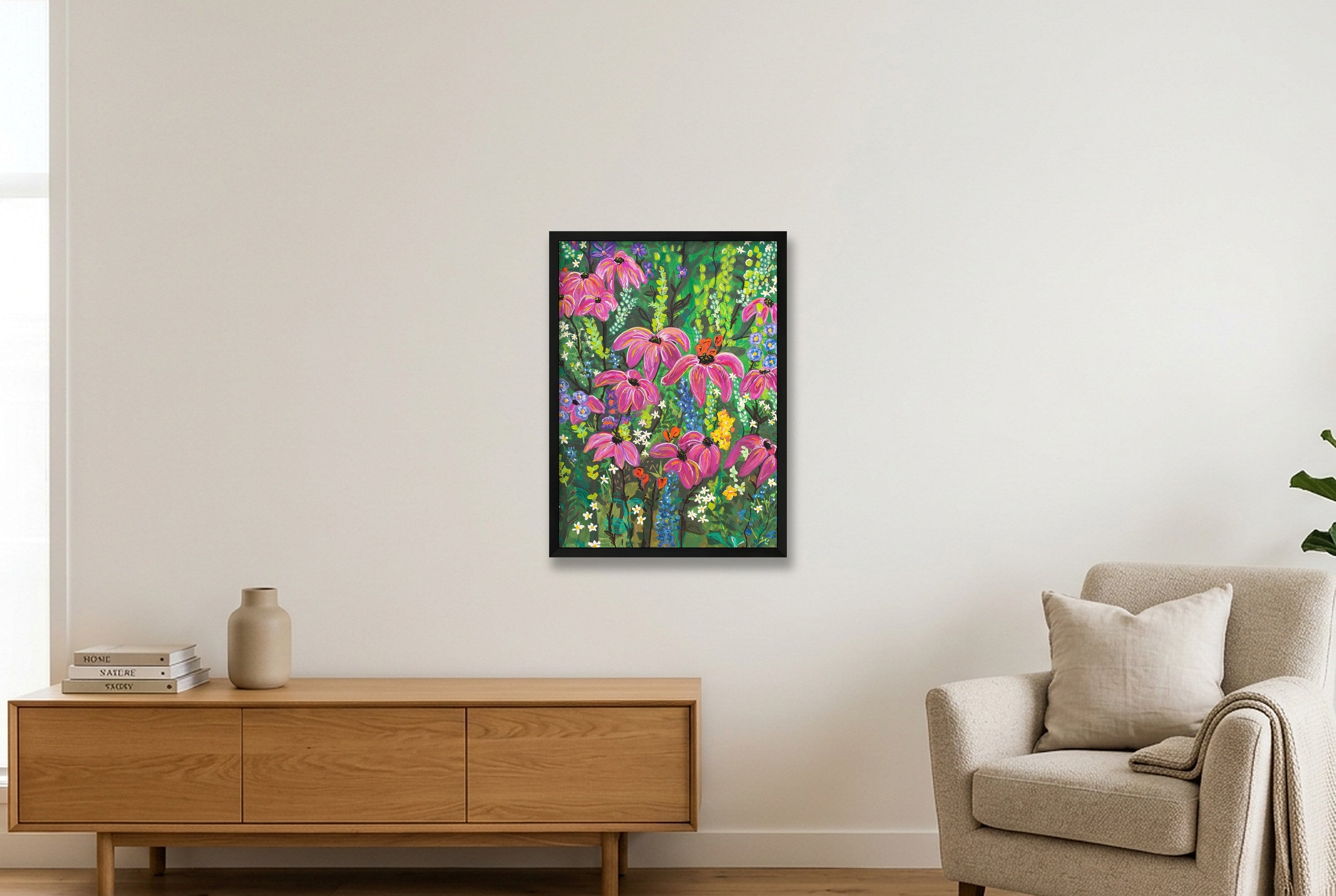 Wildflower Garden II — 42×59cm, 17×23" Black Frame