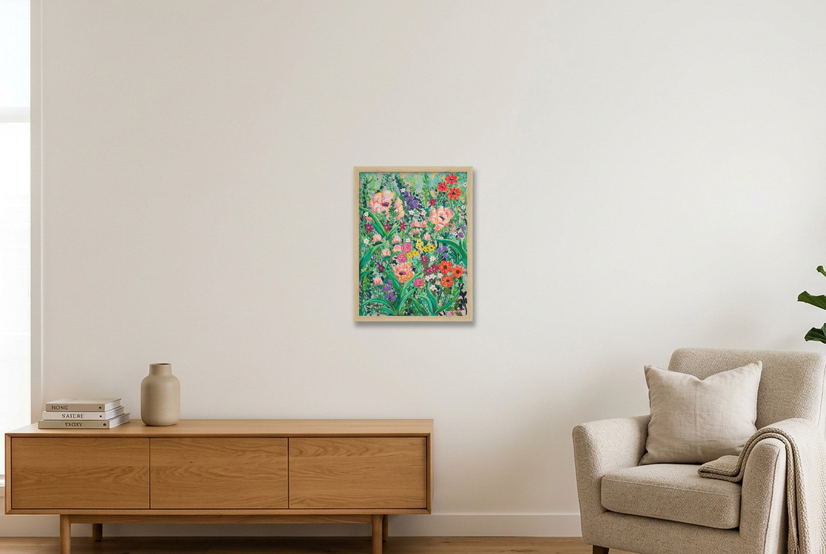 Cottage Garden I — 30×40cm, 12×16" Oak Frame