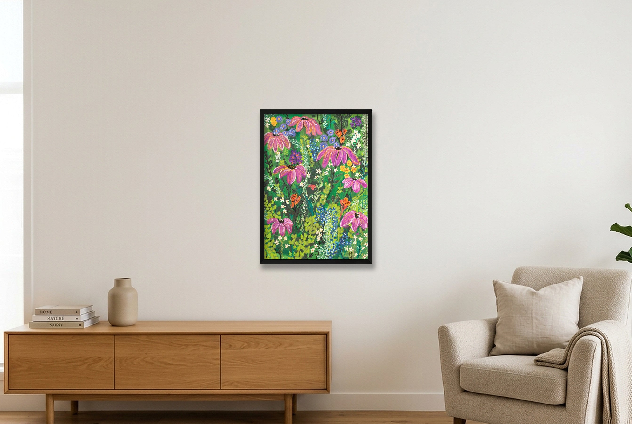 Wildflower Garden I — 42×59cm, 17×23" Black Frame