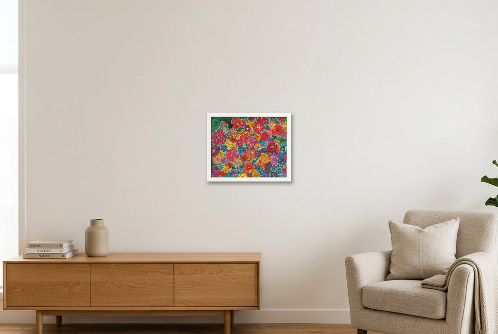 A Pop of Flowers — 35×28cm, 14×11" White Frame