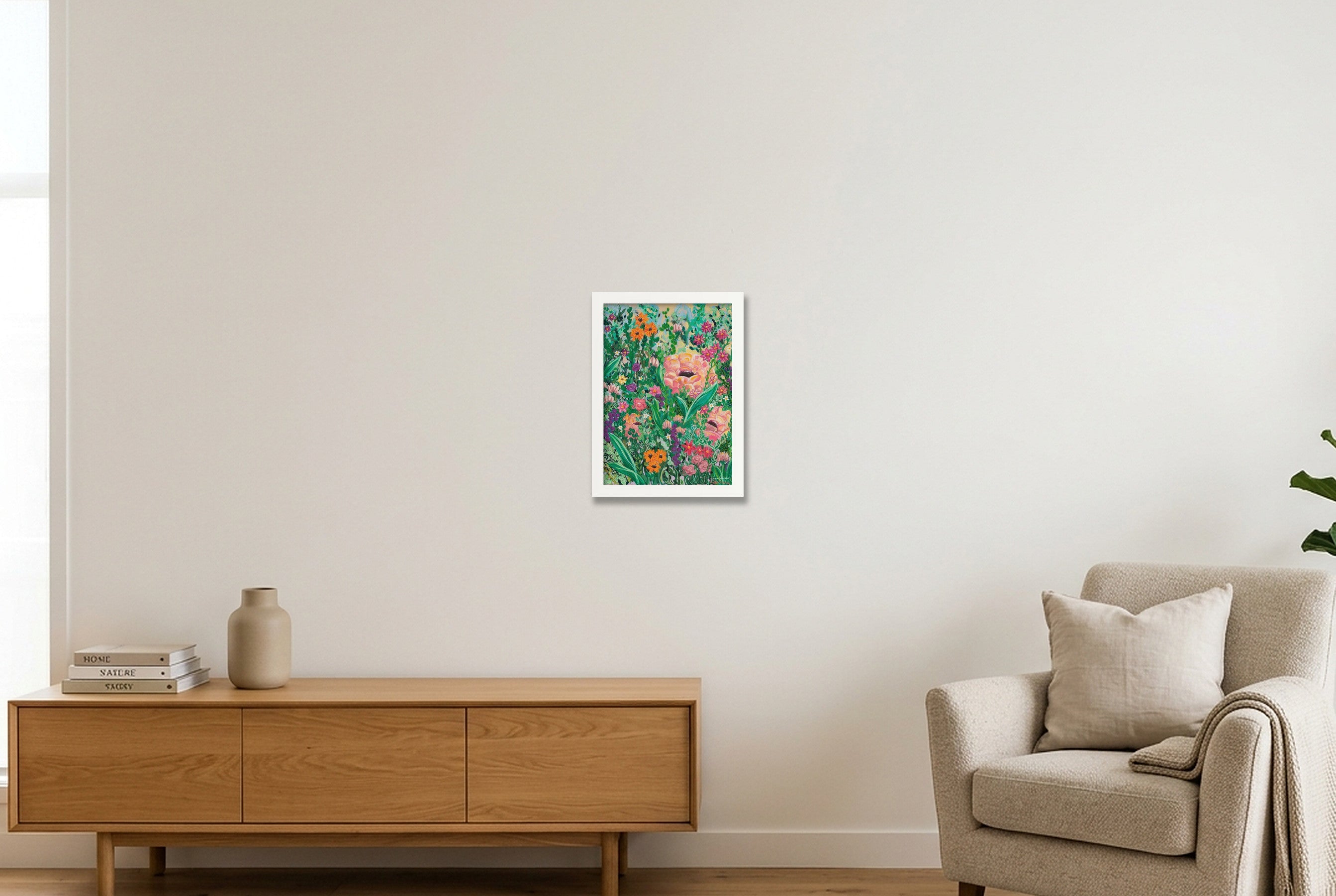 Cottage Garden II — A4 (21×30cm, 8×12") White Frame